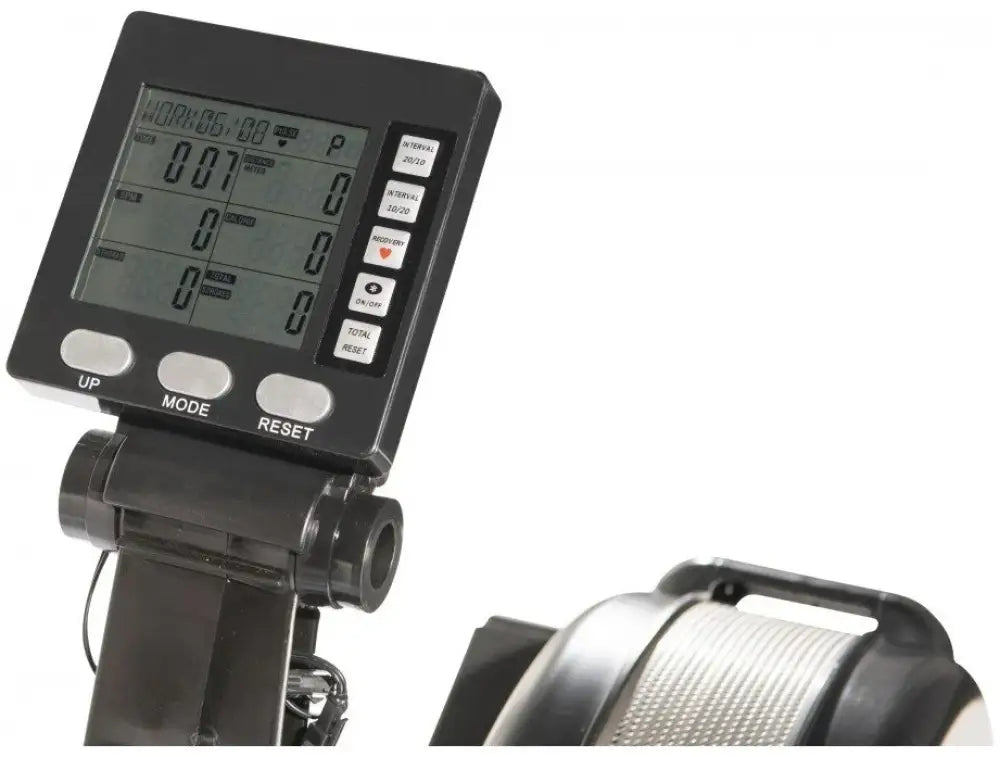 Vogatore ad aria con display LCD per monitorare l'allenamento cardio e la resistenza.