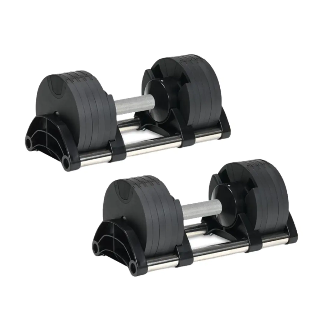 Coppia di manubri regolabili con pesi modificabili fino a 32 kg, per esercizi di bodybuilding e fitness