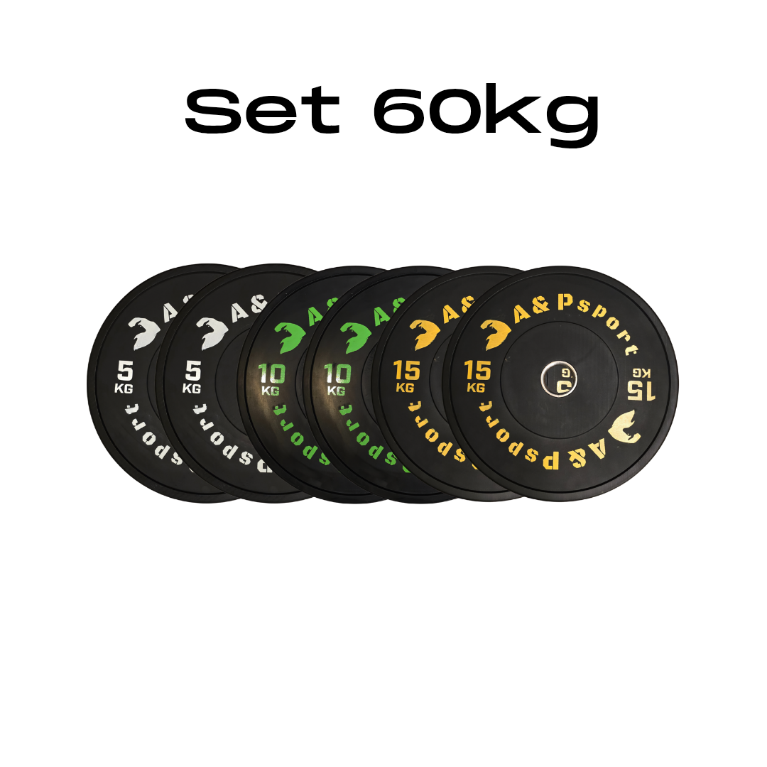 Set Dischi Bumper 60-200 kg – Completi per Sollevamento Pesi e Home Gym