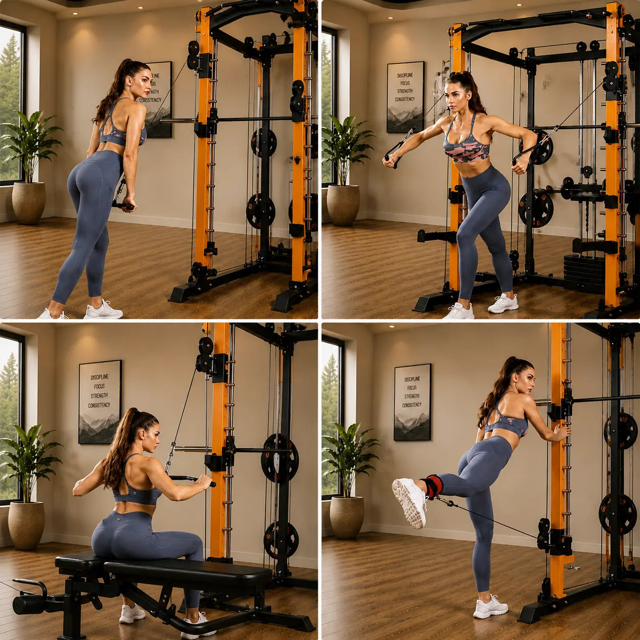 Griglia degli esercizi con i cavi del Power Rack MAC1 della A&Psport 