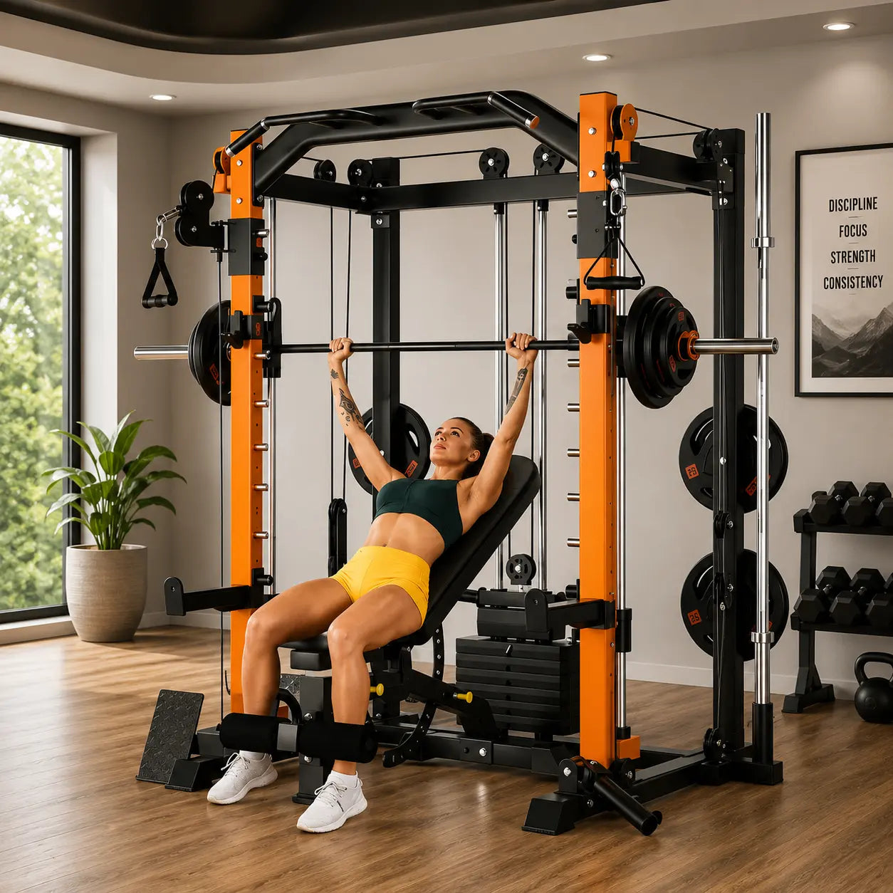 Esercizio con la Smith Machine del Power Rack MAC1 della A&Psport 