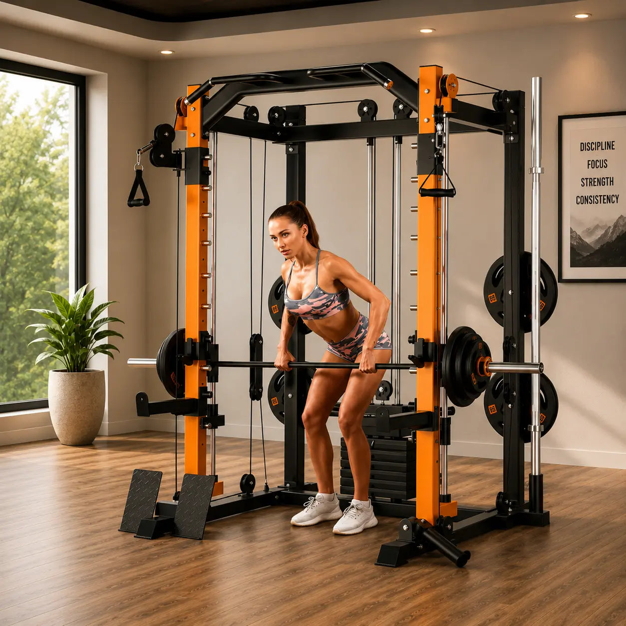 Sollevamento Bilanciere con la Smith Machine del Power Rack MAC1 della A&Psport 
