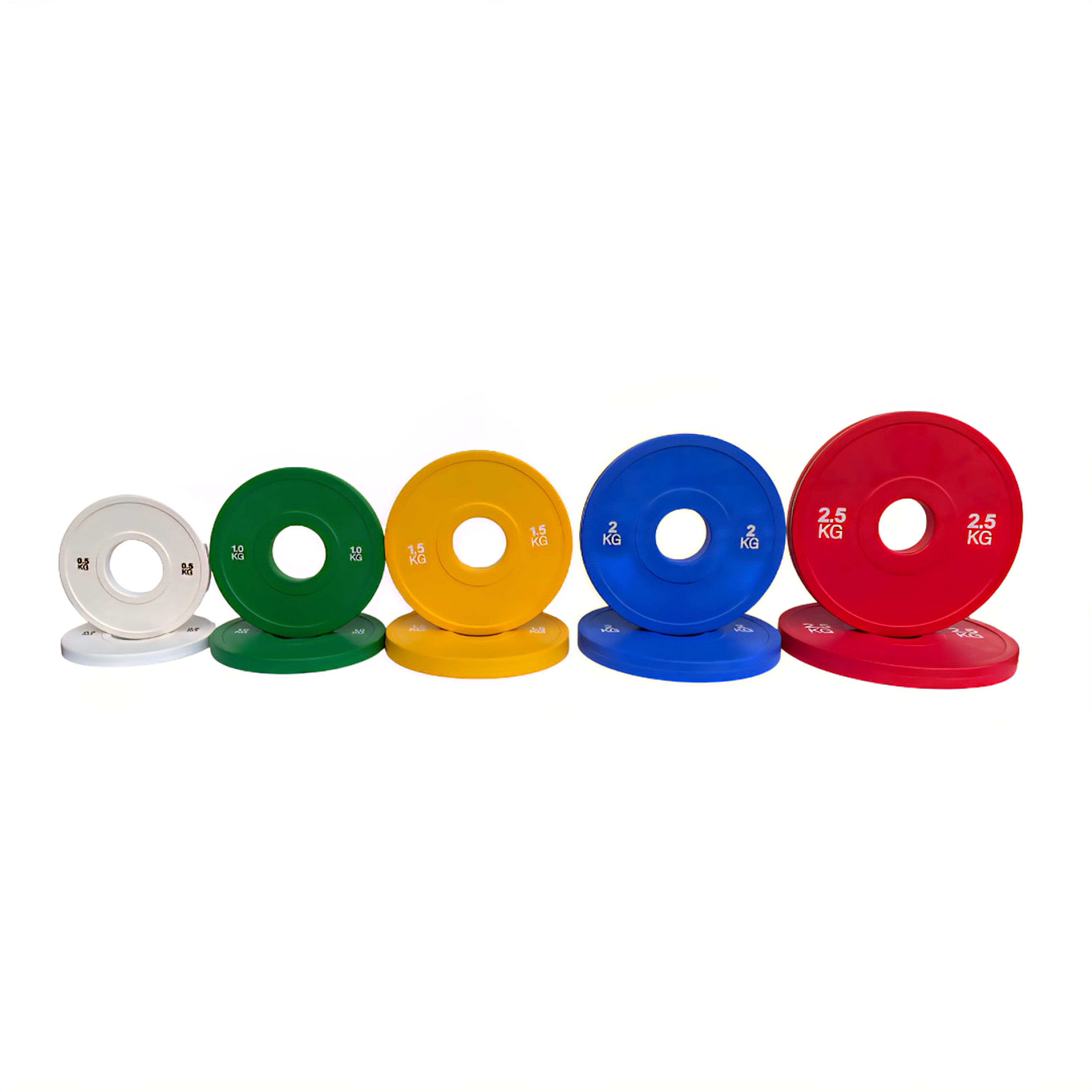 Microcarichi 50mm in gomma – Pesi olimpici 0,5kg-2,5kg