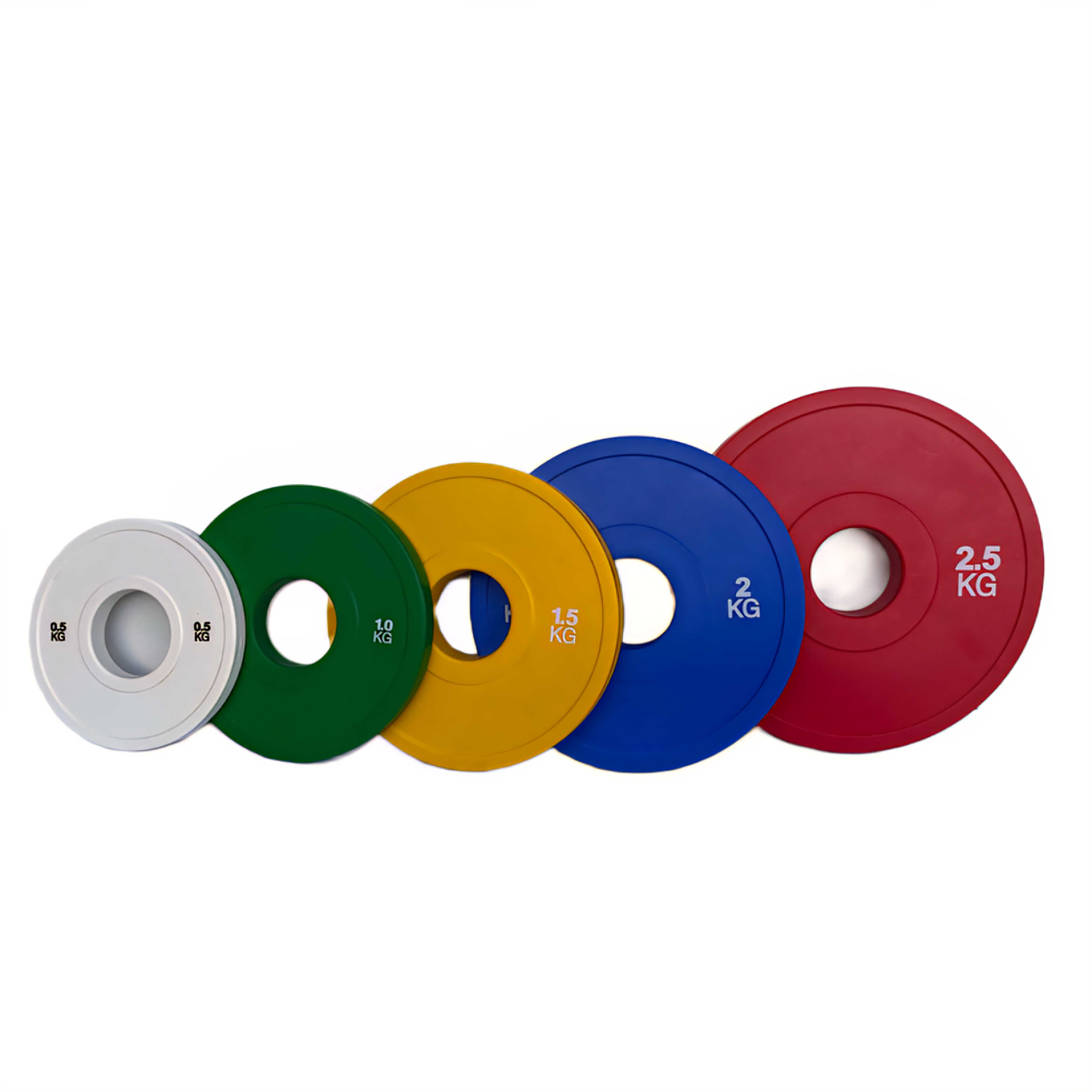 Microcarichi 50mm in gomma – Pesi olimpici 0,5kg-2,5kg