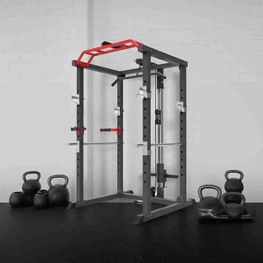 Squat rack con lat machine 