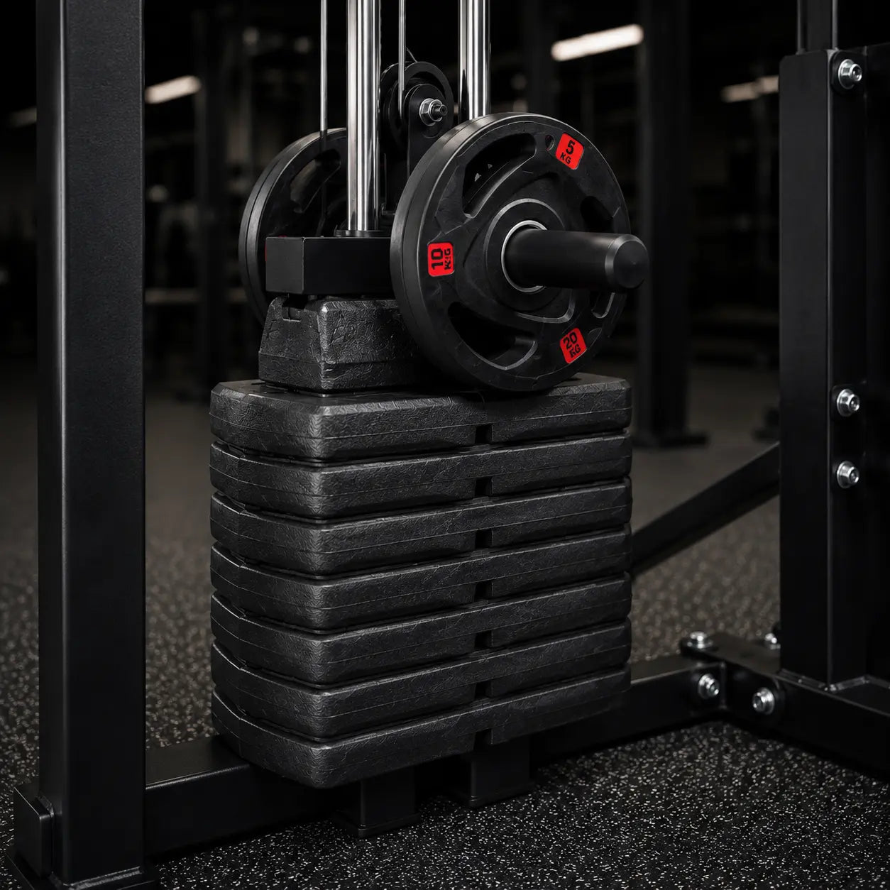 Dettaglio Pacco pesi  del Power Rack MAC PRO della A&Psport