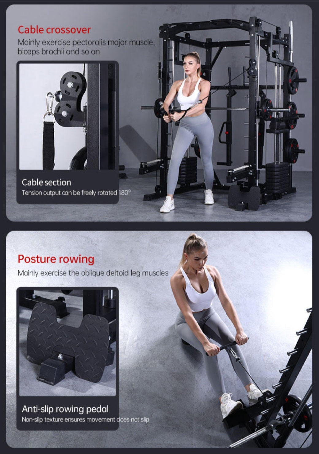 Rack Multipower MACPRO con cavi incrociati e lat machine per allenare tutto il corpo e aumentare pa forza