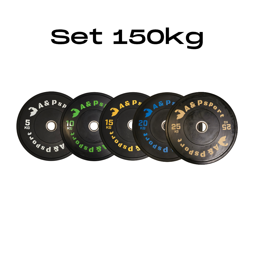 Set Dischi Bumper 60-200 kg – Completi per Sollevamento Pesi e Home Gym