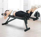 Panca Addominali Regolabile Gorilla Sports - 3 Livelli Inclinazione, Supporto Gambe, Max 120 Kg